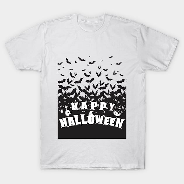 Happy Halloween Bats T-Shirt by Monosshop